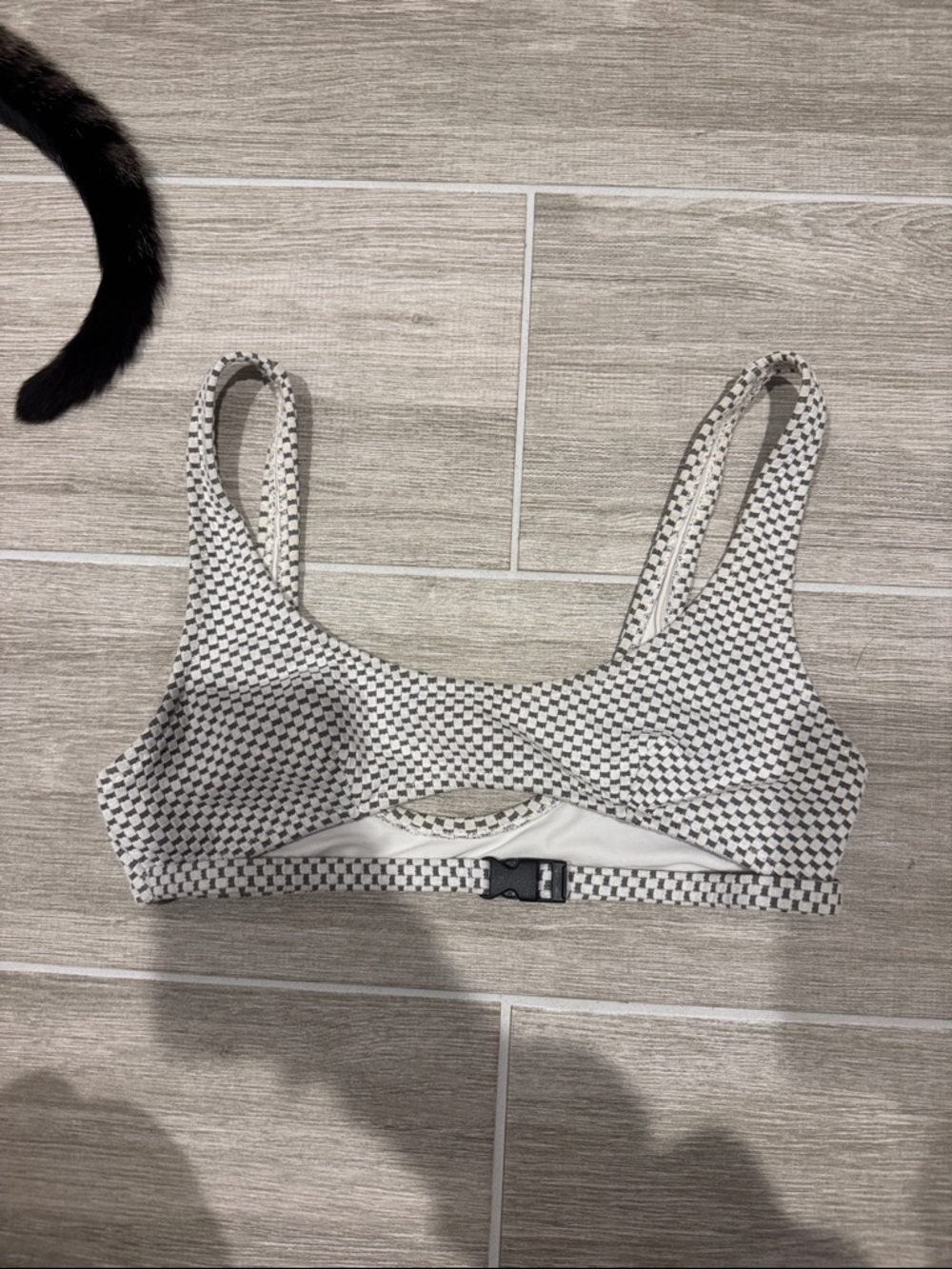 Checker Print Bikini Top